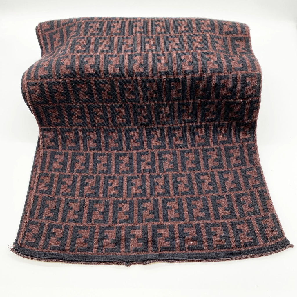 Pre-Owned  Zucca Muffler Stole All Over Pattern  Brown Women's Men's Fashion Old Clothes (Good)