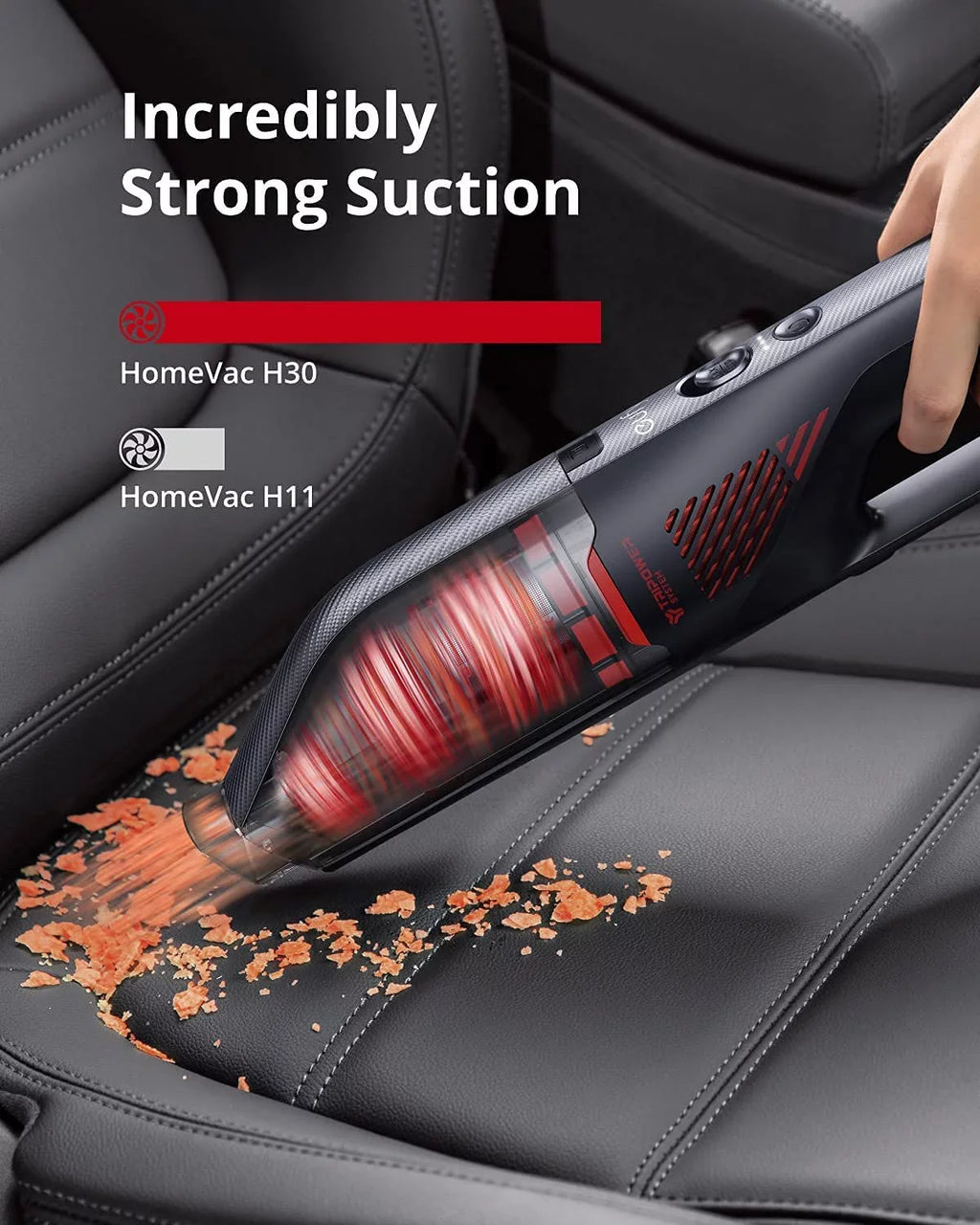 Anker eufy HomeVac H30 Venture, Cordless Car Vacuum, 80AW, 16kPa, Strong Suction Power, Handheld Vacuum Cleaner