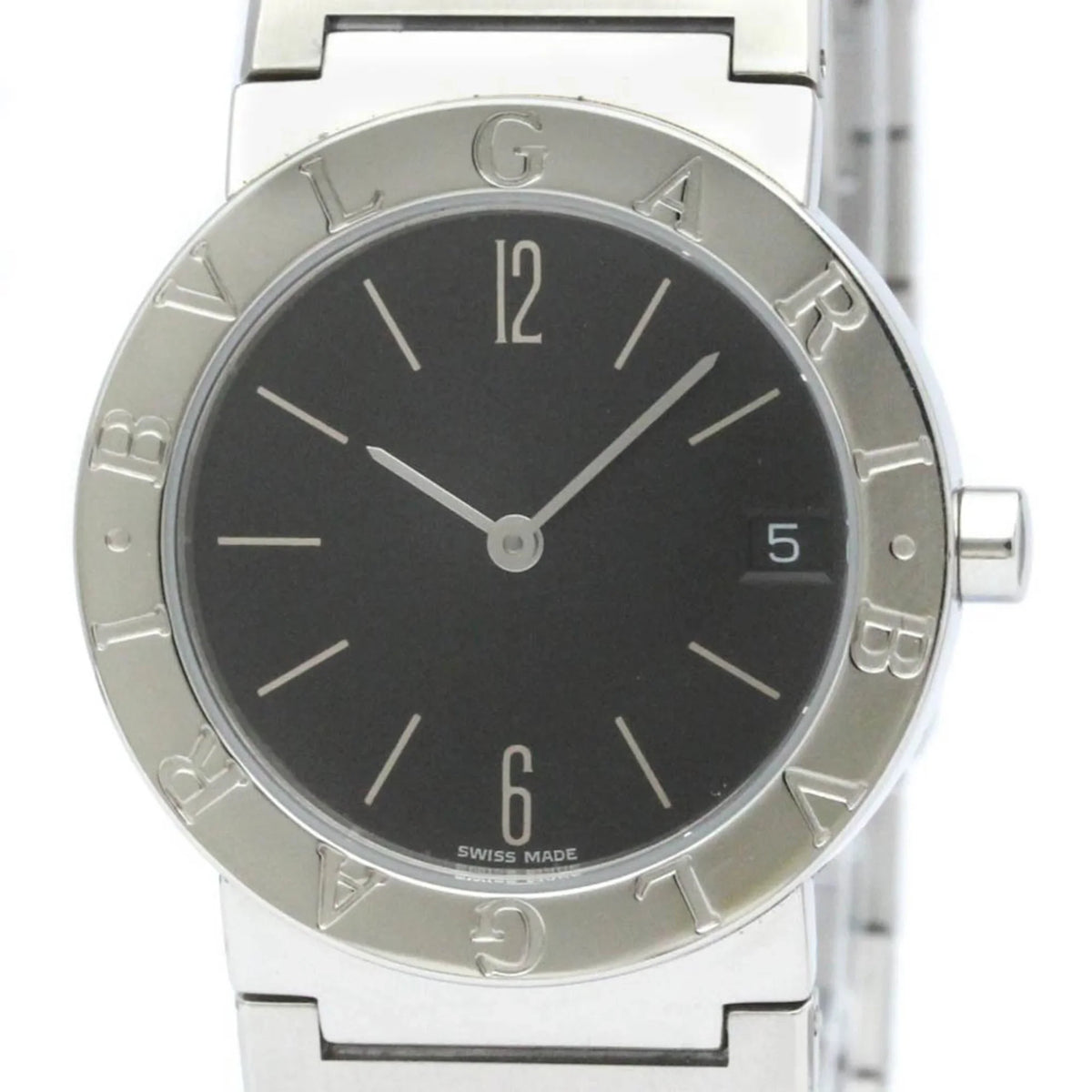 Pre-Owned Polished  Bvlgari Bvlgari Steel Quartz Unisex Watch BB30SSD BF565431 (Good)
