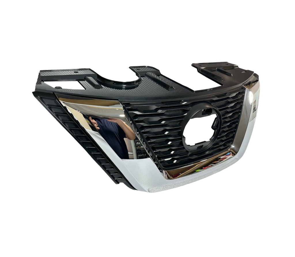 2017 2018 2019 2020 Compatible With Rogue Front Bumper Upper Grille Chrome With Camera Option
