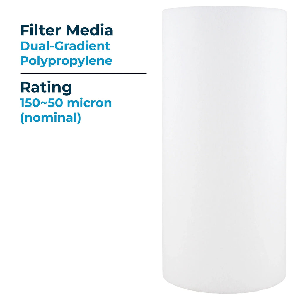 SpiroPure 10 x 4.5" Dual Gradient Polypropylene Filter, 50 Micron (8 Pack)