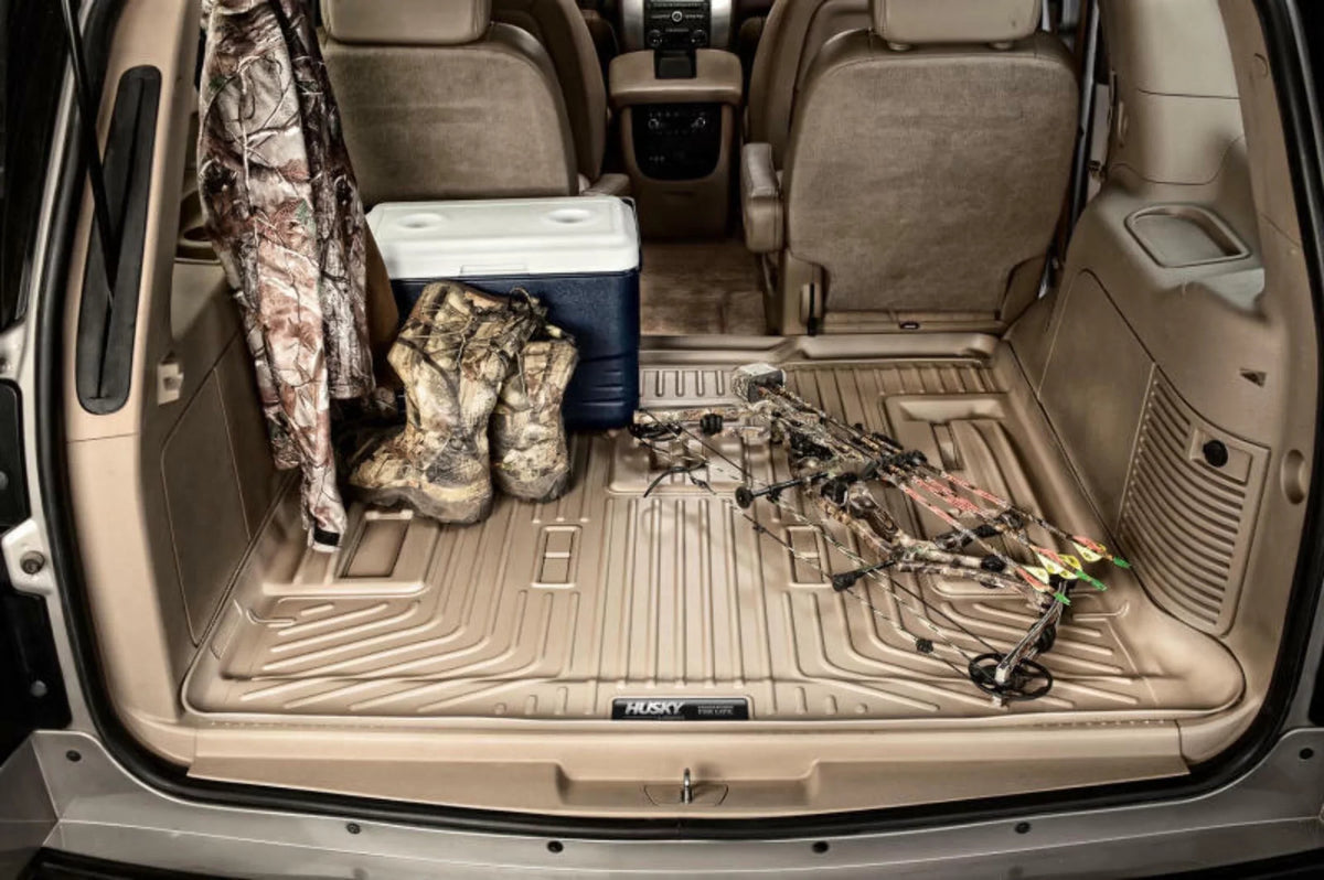 Husky by RealTruck Weatherbeater Series Cargo Liner behind 3rd Row Black Compatible with 21 Chevrolet Suburban/ Yukon  Compatible with select: 2021-2023 Cadillac Escalade