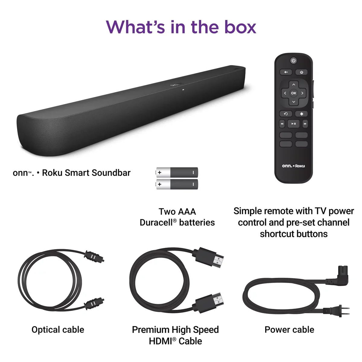 onn Roku Smart Soundbar with built-in 4K Streaming Media Player