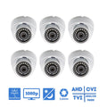 Evertech 1080p Dome Security Cameras Weatherproof Indoor / Outdoor with Night Vision and 3.6mm Fixed Lens (Pack of 6)
