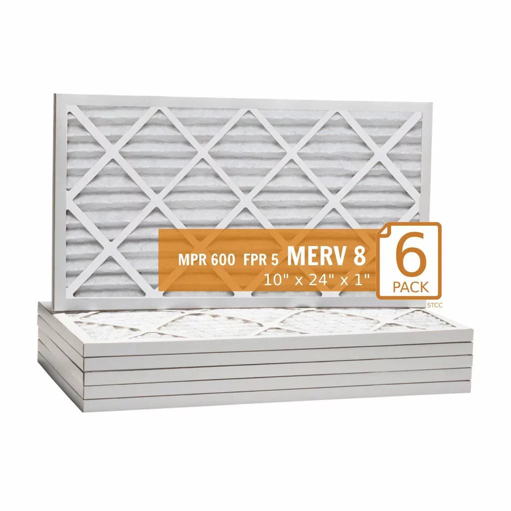10x24x1 Key Pleat Purolator Air Filter -  8 (6 Pack)