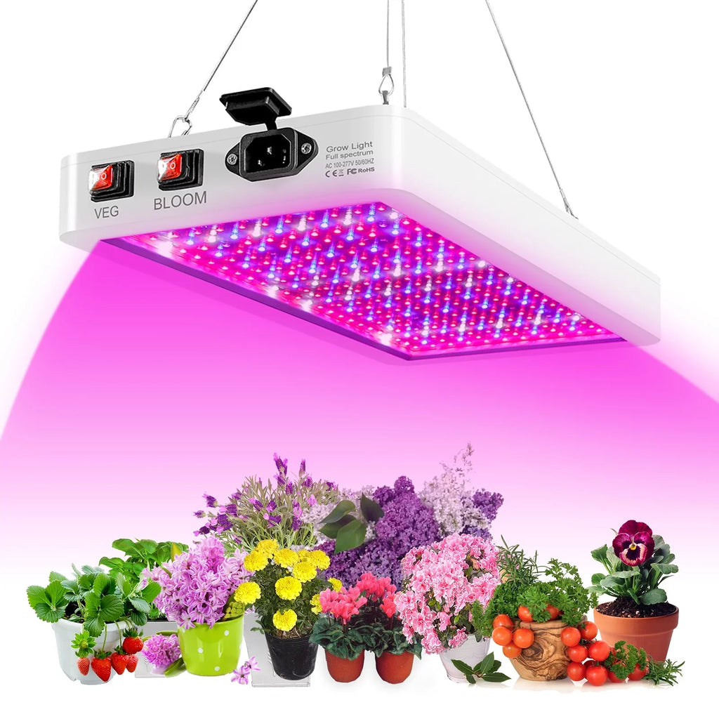 Andoer 2000W  Grow Light for Indoor Plants 312 LEDs Full Spectrum Veg and Bloom Dual Switch IP65 Waterproof Hanging Plant Growing Lamps for Seedlings Flowers Greenhouse
