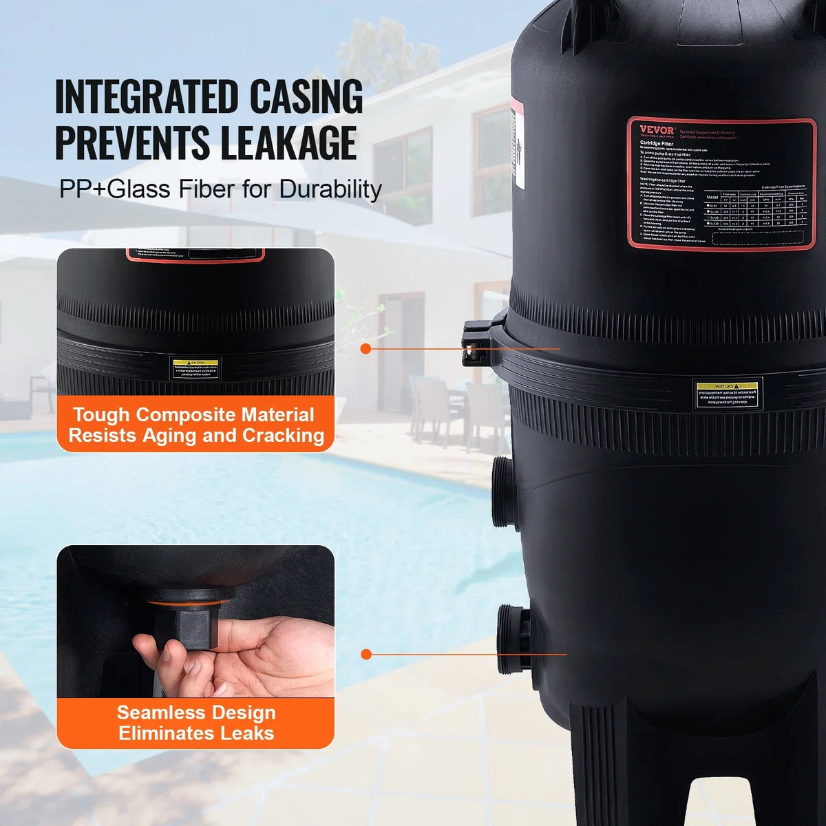 525Sq.Ft Pool Cartridge Filter In/Above Ground Swimming Pool Filtration