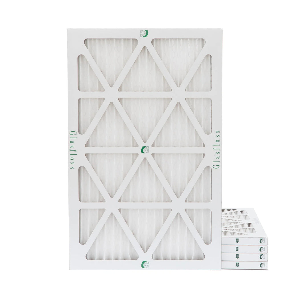 14x25x1  10 Pleated  Air Filters by Glasfloss. ( Quantity 5 ) Exact Size: 13-1/2 x 24-1/2 x 7/8