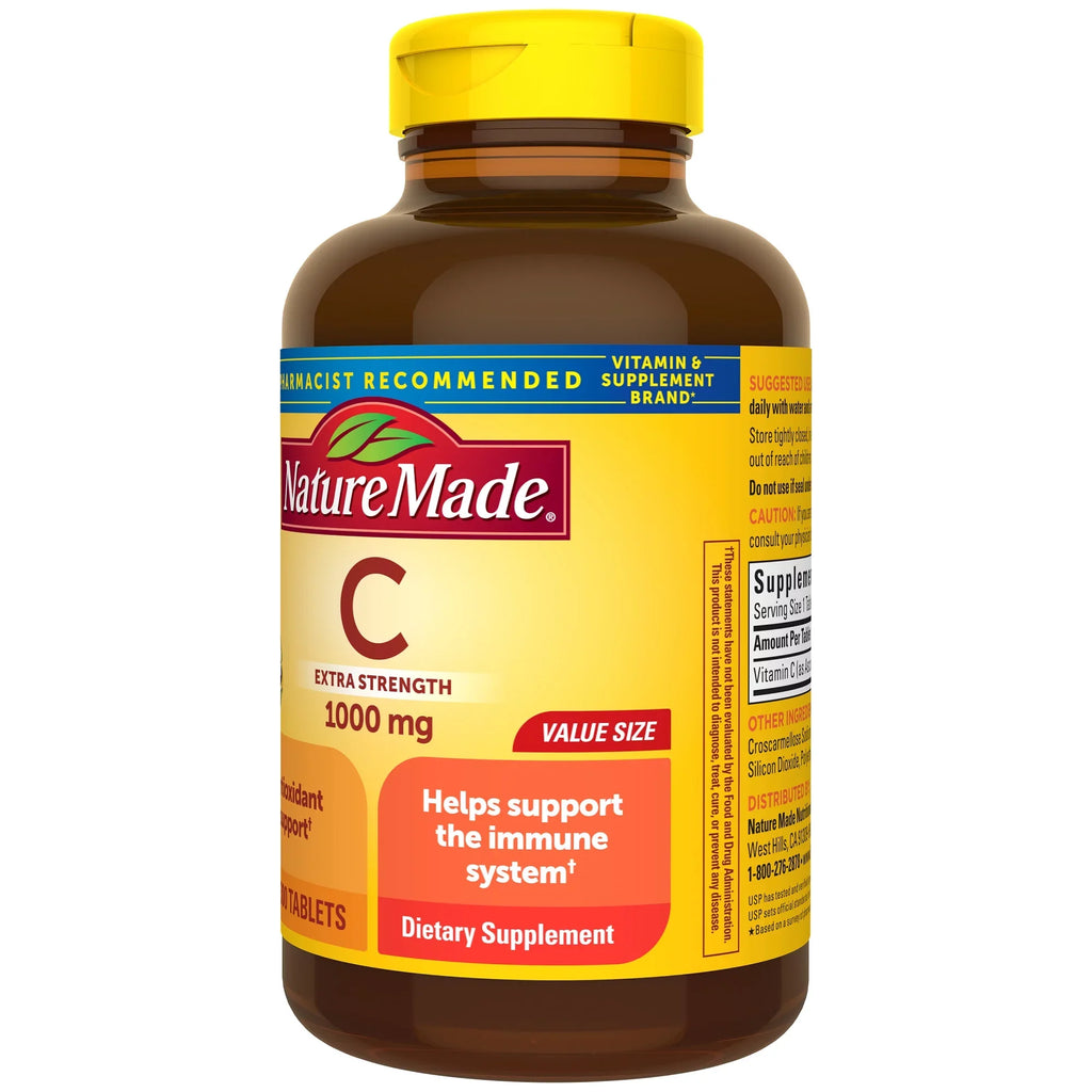 Nature Made Extra Strength Vitamin C 1000 mg Tablets, Dietary Supplement, 300 Count