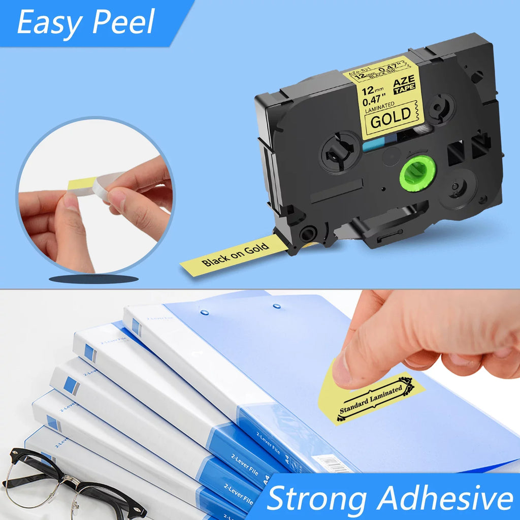 40PK Compatible for Brother P-touch Black on Gold 12mm  TZe TZe-831 -831 TZ831 TZe831 Laminated Label Tape