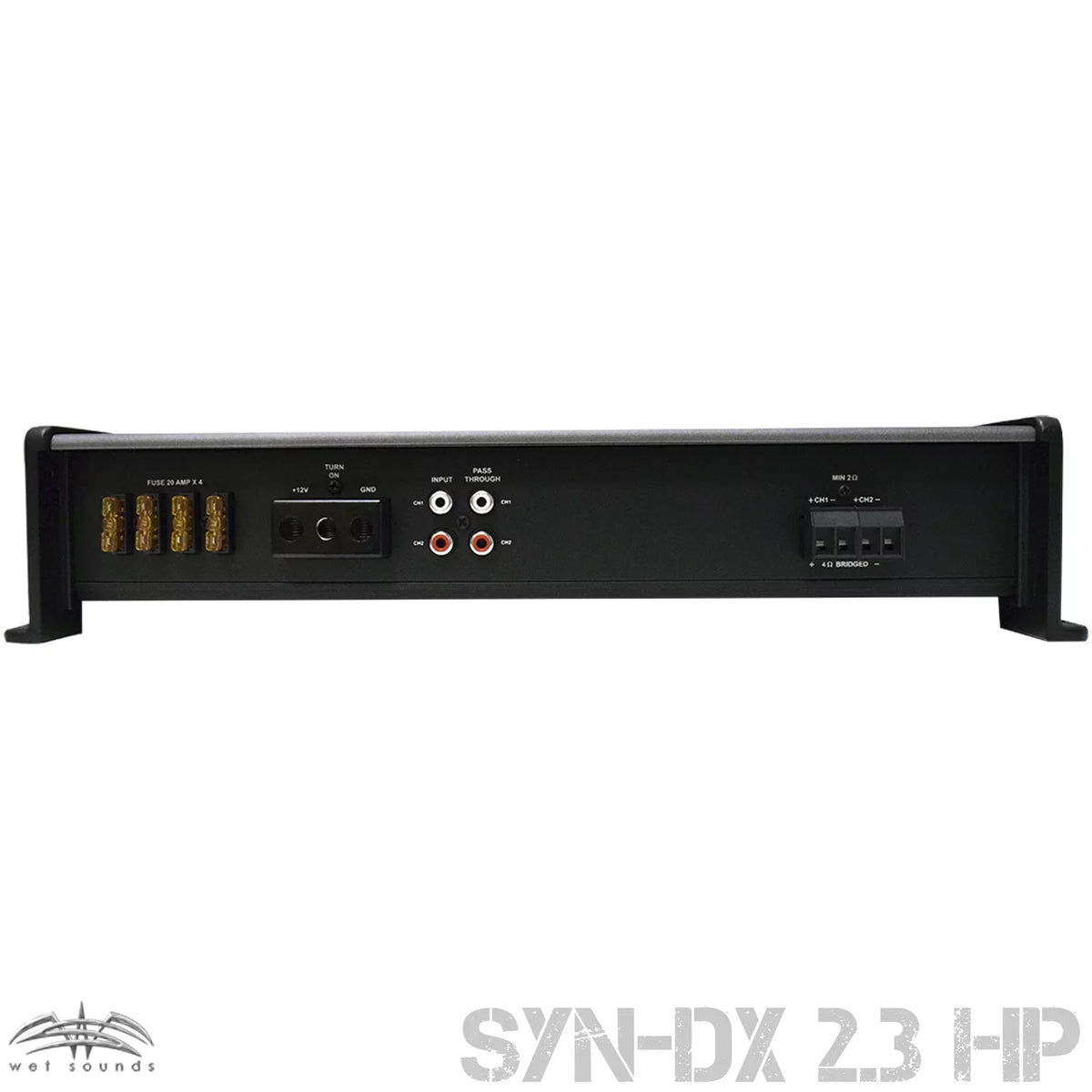 Wet Sounds REV8B- 8" Black Tower Speakers with Stainless Steel Fixed Mini Clamps & -DX2.3 1200 Watt Amplifier