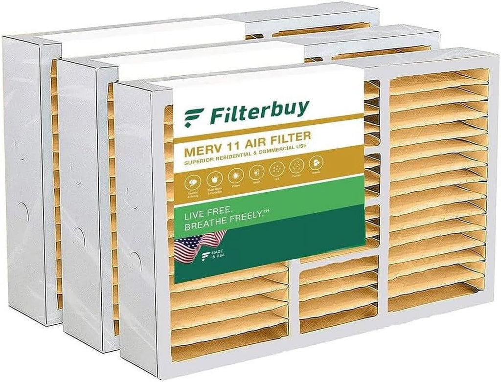 Filterbuy 17x26x4  11 Pleated   Furnace Air Filters for Lennox x6664 (3-Pack)