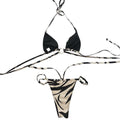 Swimsuits for Women Sexy Panda Two Color Striped Lace Up Split Bikini Swimsuit
