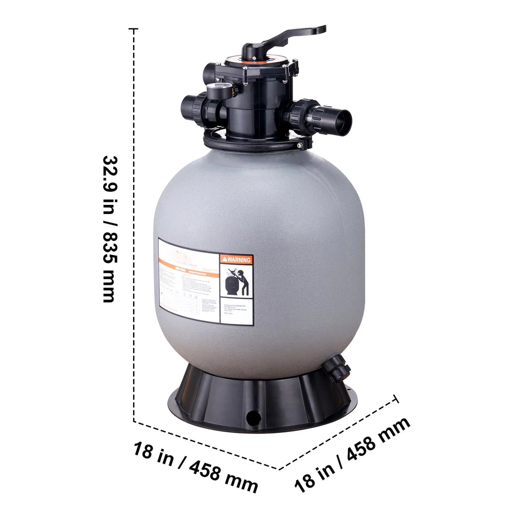Swimming Pool Sand Filter 19" Above Inground Sand Filter with 7-Way Valve