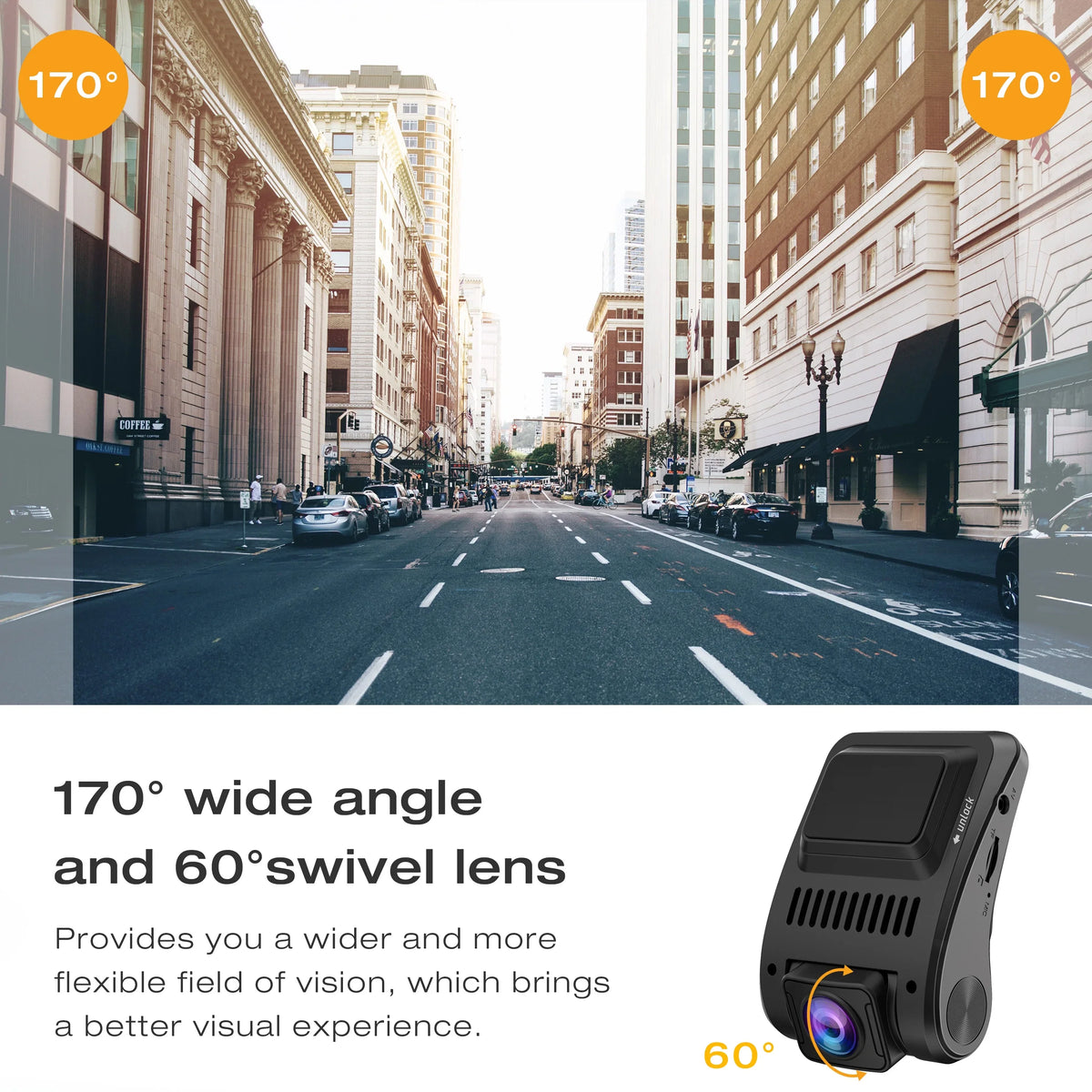 Campark Dual 1080 Dash Cam Front and Inside, 1.5"  Car Camera, Dash Camera for Cars with  Night Vision, Loop Recording, 170° Wide Angle, 24H Parking Monitor
