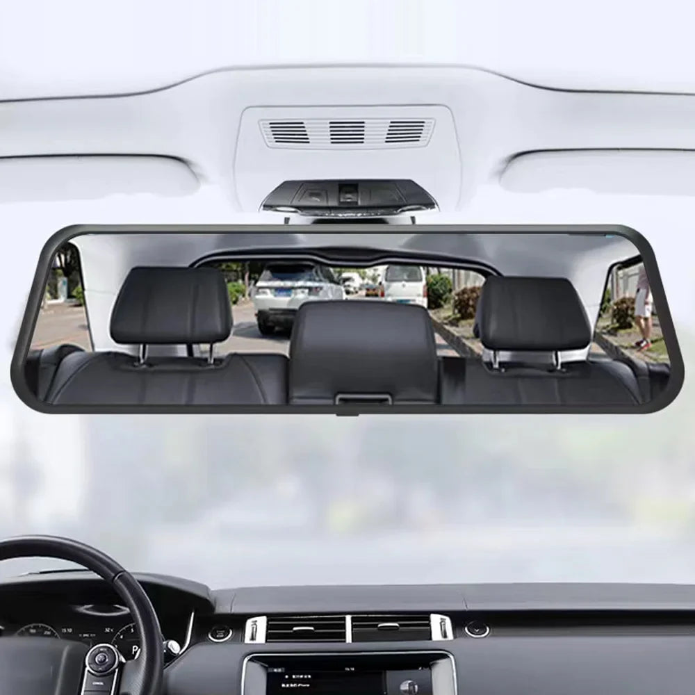 Aibecy 1080P  Dash Front & Rear Dual Driving Recorder with 9.66 Inch Touchscreen 170° Wide Angle Support Clear Night-Vision Parking Monitor Motion Detection Collision Locking Loop Recording Re