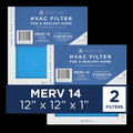 Medify Air 12x12x1 Pleated Filter 95% Particles  Air Cleaning ( 14, 2-Pack)