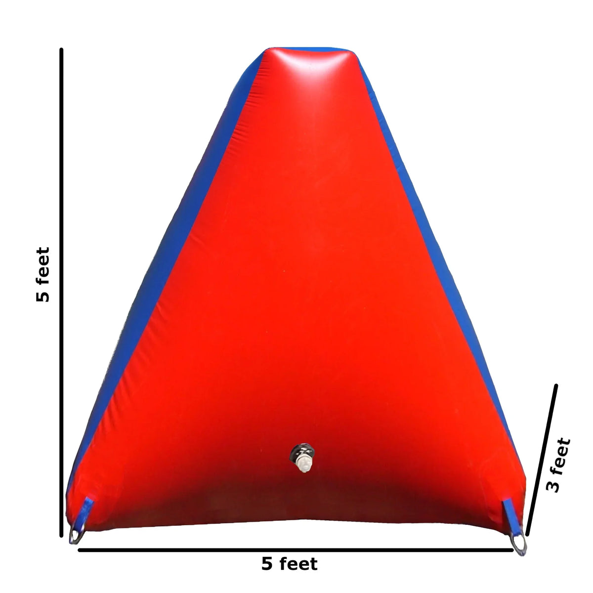 Sportogo Inflatable Air Bunker Pyramid for Paintball, Airsoft, Archery, Laser Tag, 1 Piece, 5 Foot Tall, Red & Blue