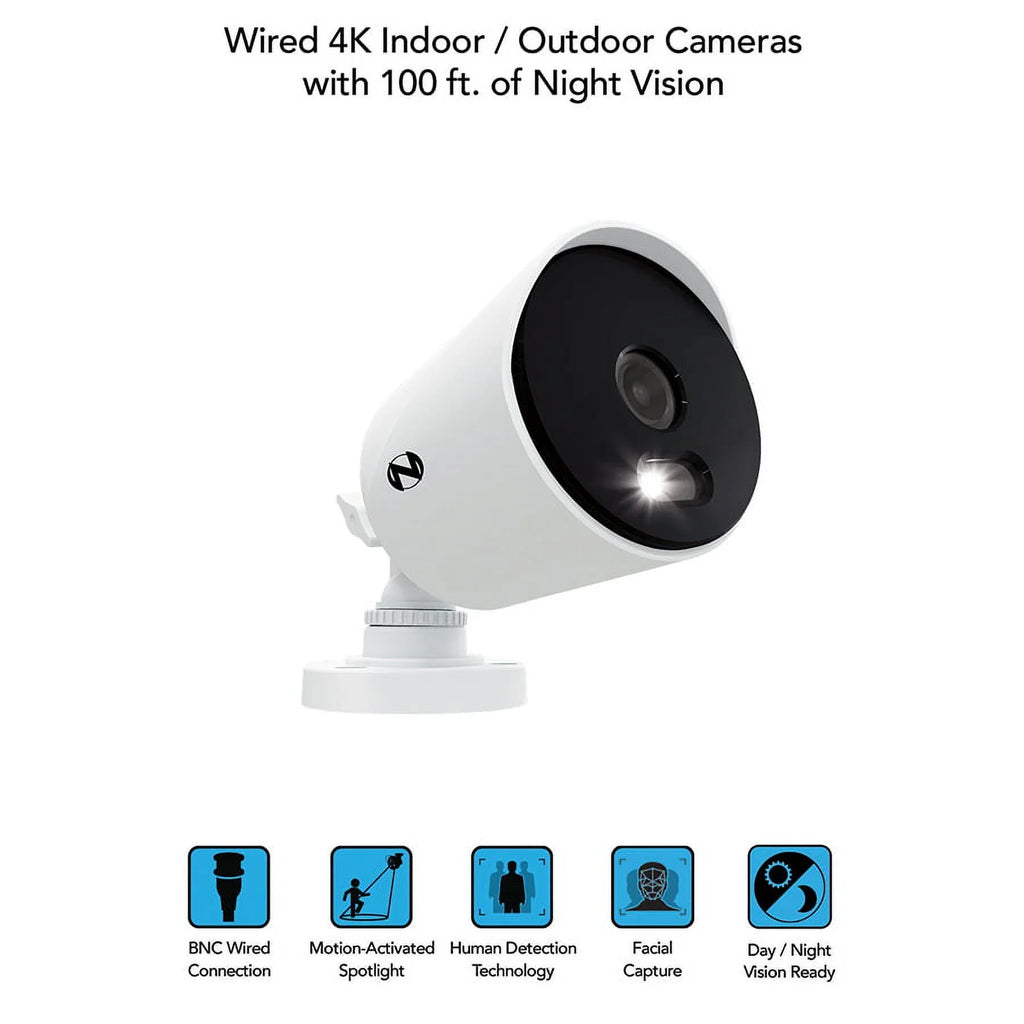 Night Owl Security Camera System , 12 Channel  with 1TB Hard Drive, 4 Wired 4K Ultra  Spotlight Surveillance Bullet Cameras, Indoor Outdoor Cameras with Night Vision