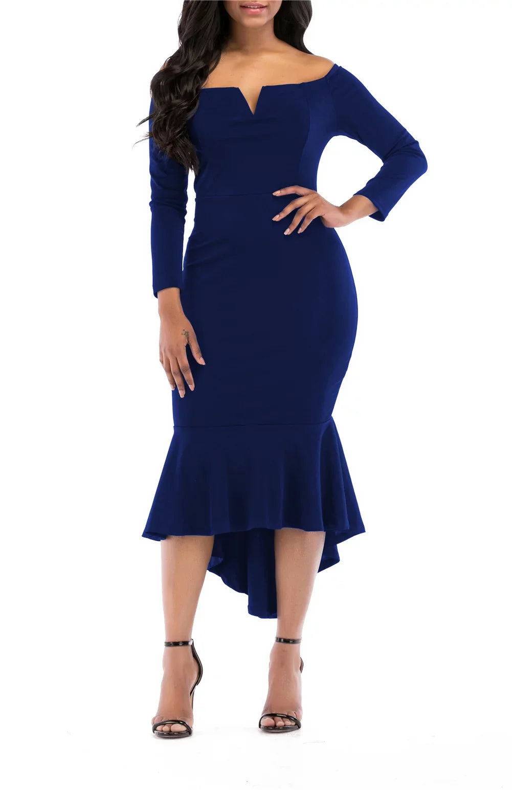 Women's Maxi Dresses 3/4 Long Sleeve Casual V Neck Bodycon Cocktail Bridesmaid Formal Dresses Party Ball Prom