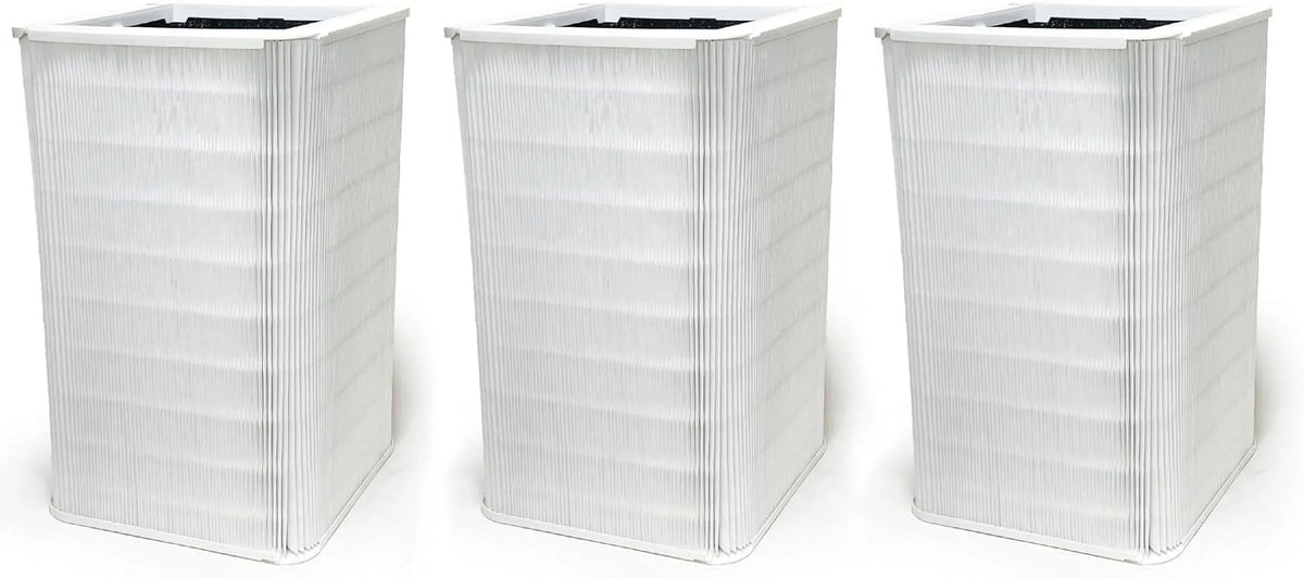 Nispira Collapsible True  Particle Activated Charcoal Filter Replacement Compatible with Blueair Blue Pure 121 Large Air Purifier 620 . | Remove Smoke VOCs | 3 Pack