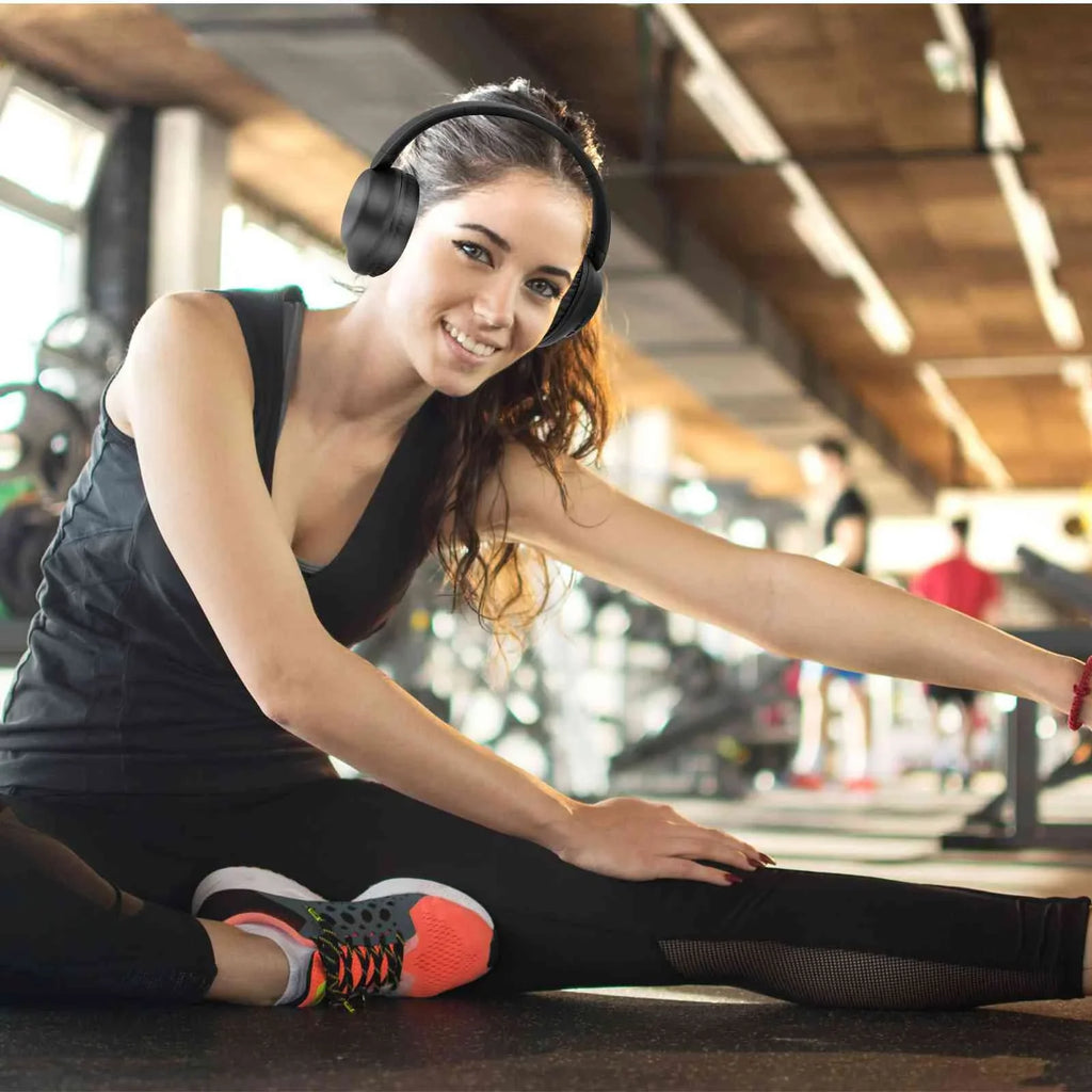 UrbanX UX991 Wireless Bluetooth Stereo Earphones High Resolution Audio Deep Bass Superior Comfort Over The Ear Headphones with Mic for  Desire 12 phone Call Support