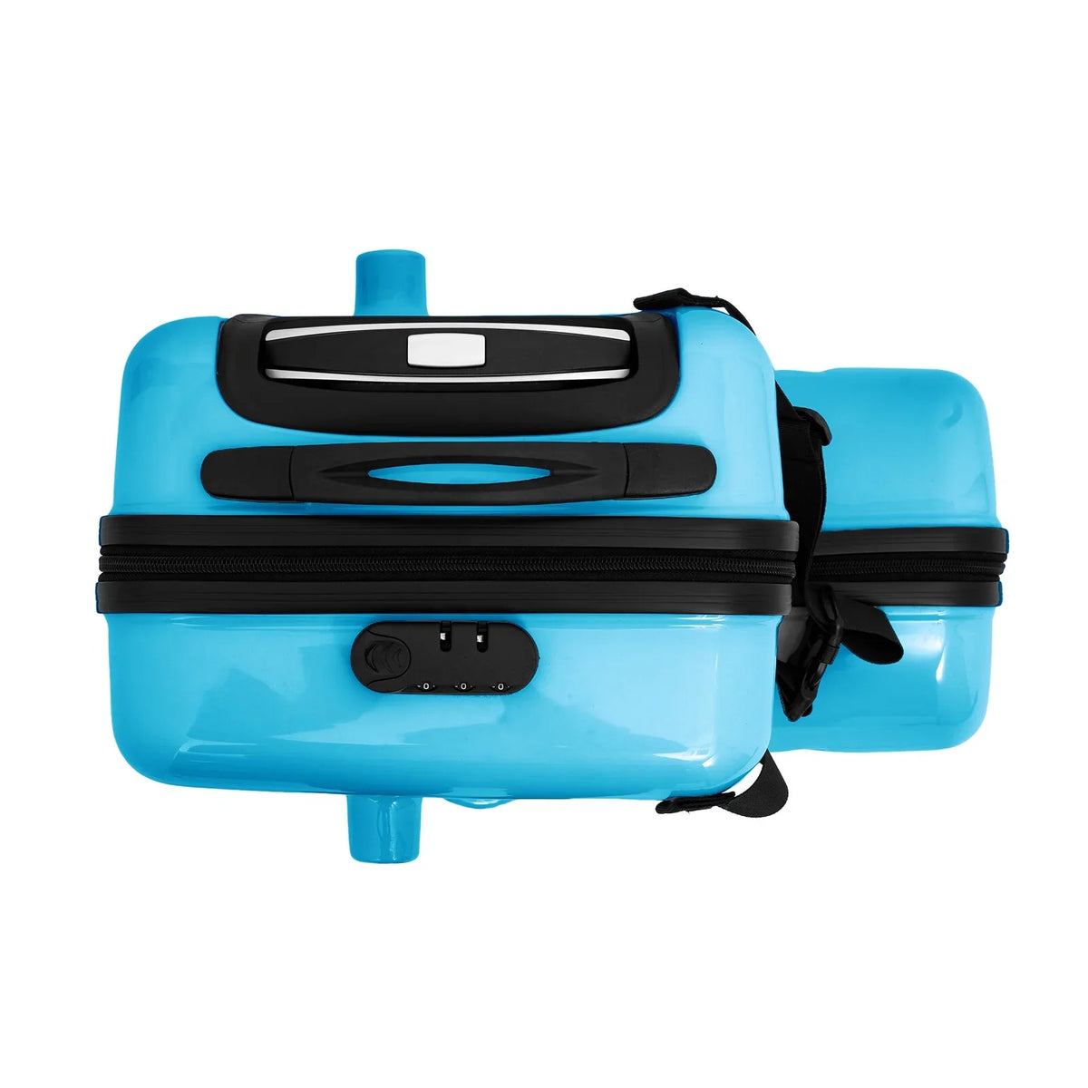 20" Kids Ride On Suitcase, Portable Spinner Wheels Trolley Luggage Blue Horse Shape Kids Travel Suitcase