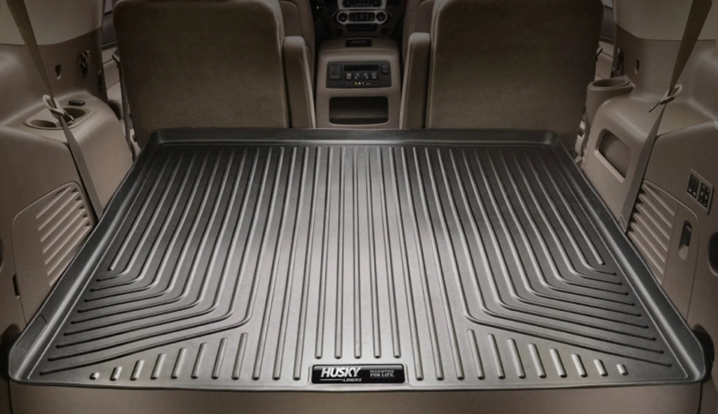 Husky by RealTruck Weatherbeater Series Cargo Liner behind 3rd Row Black Compatible with 21 Chevrolet Suburban/ Yukon  Compatible with select: 2021-2023 Cadillac Escalade
