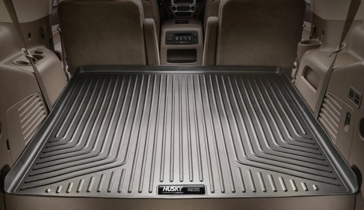Husky by RealTruck Weatherbeater Series Cargo Liner behind 3rd Row Black Compatible with 21 Chevrolet Suburban/ Yukon  Compatible with select: 2021-2023 Cadillac Escalade
