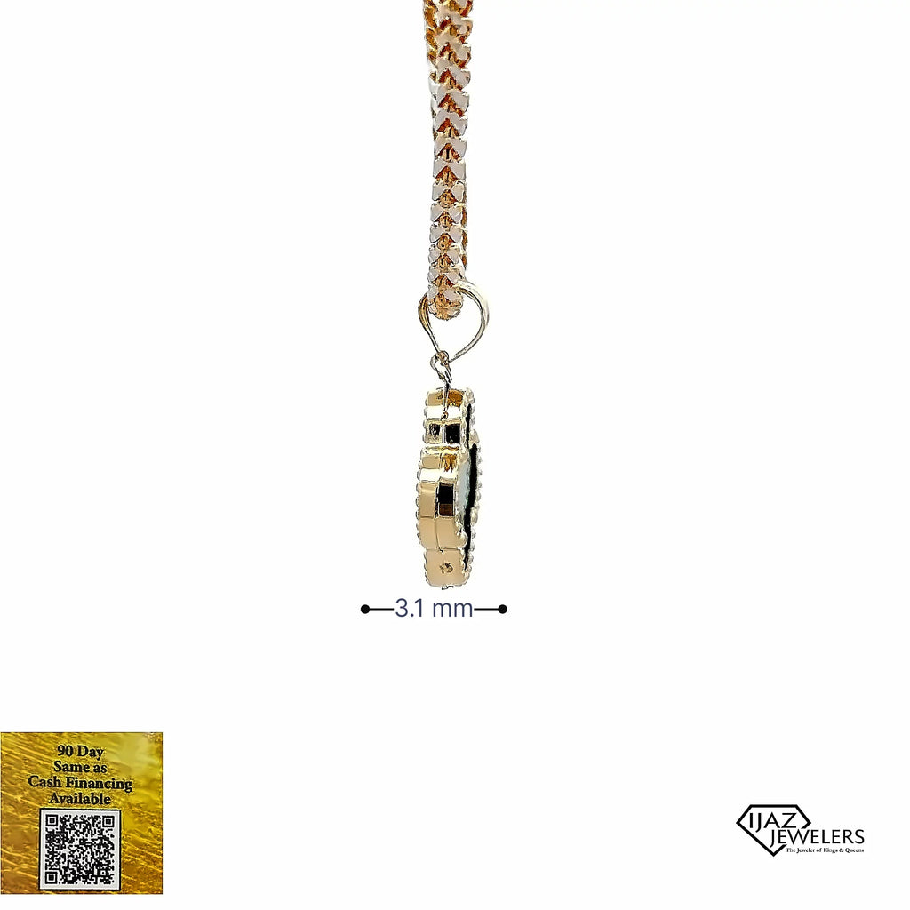 10K Gold Malachite  Inspired Charm