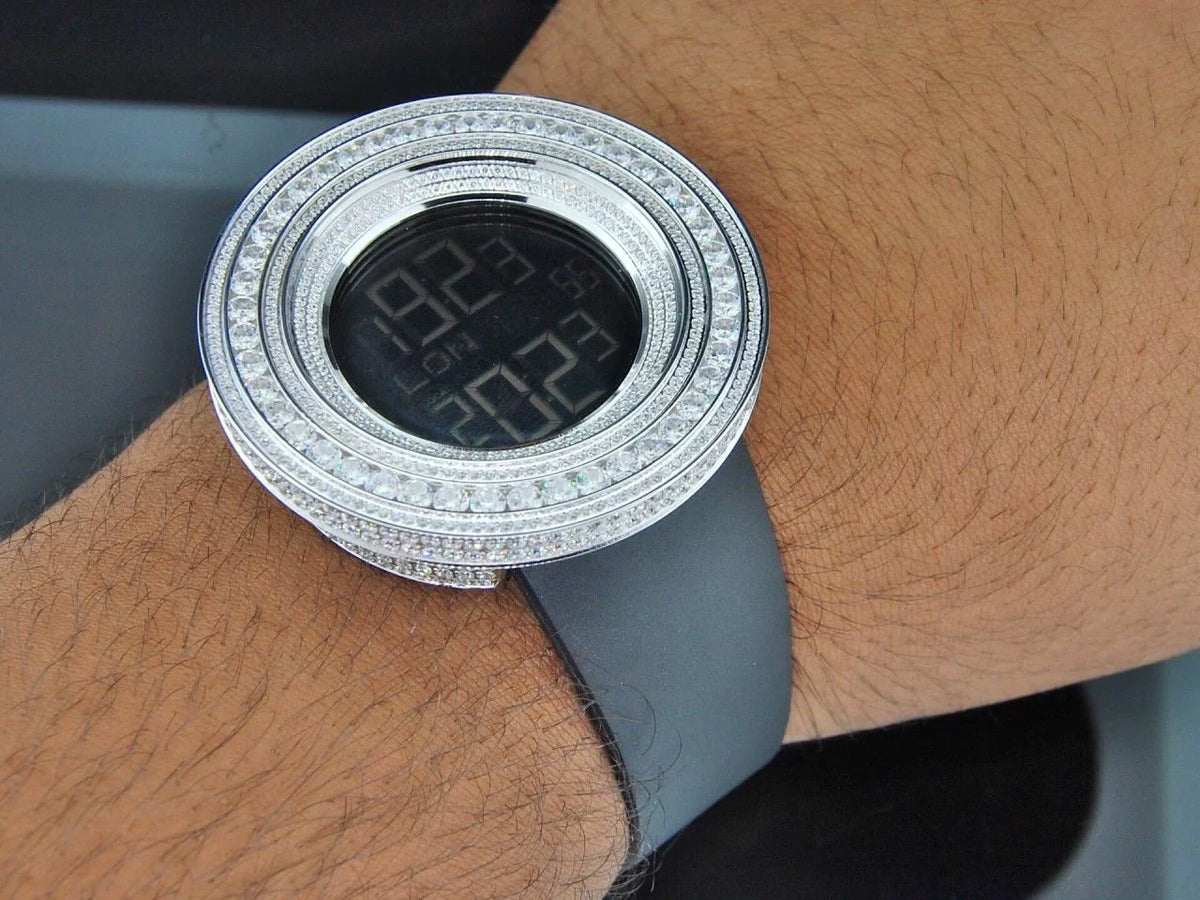 Mens Techno Com  Joe Rodeo JoJino 15 ct Custom White Simulated Diamond Watch