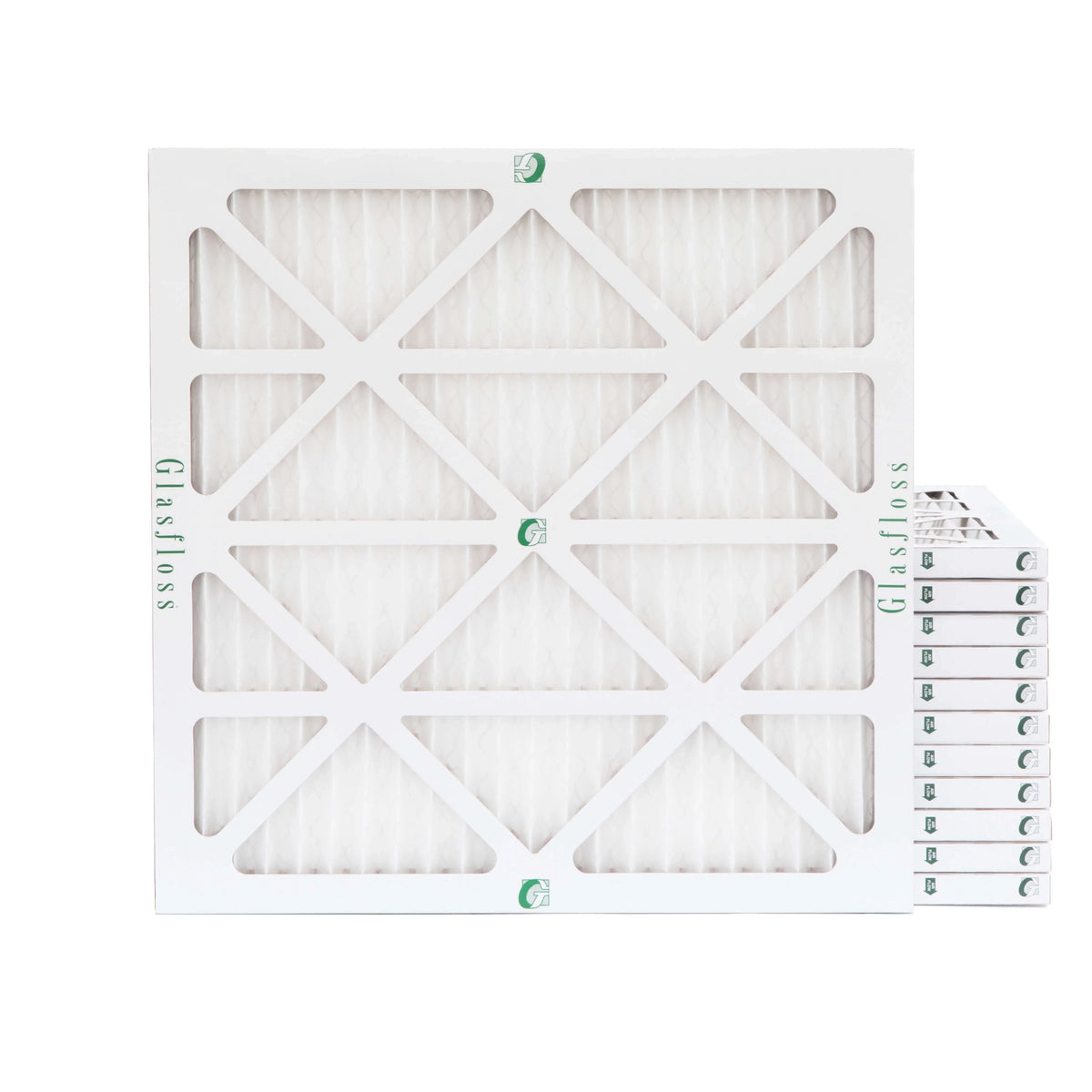 12 Pack of 12x12x1  13 Pleated Air Filters by Glasfloss. Actual Size: 11-1/2 x 11-1/2 x 7/8