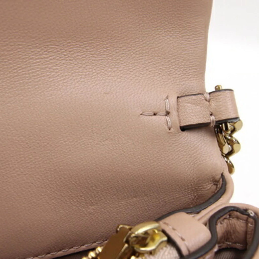 Pre-Owned Tory Burch Shoulder Kira Chevron Chain 64068 Beige Leather Women's   (Good)