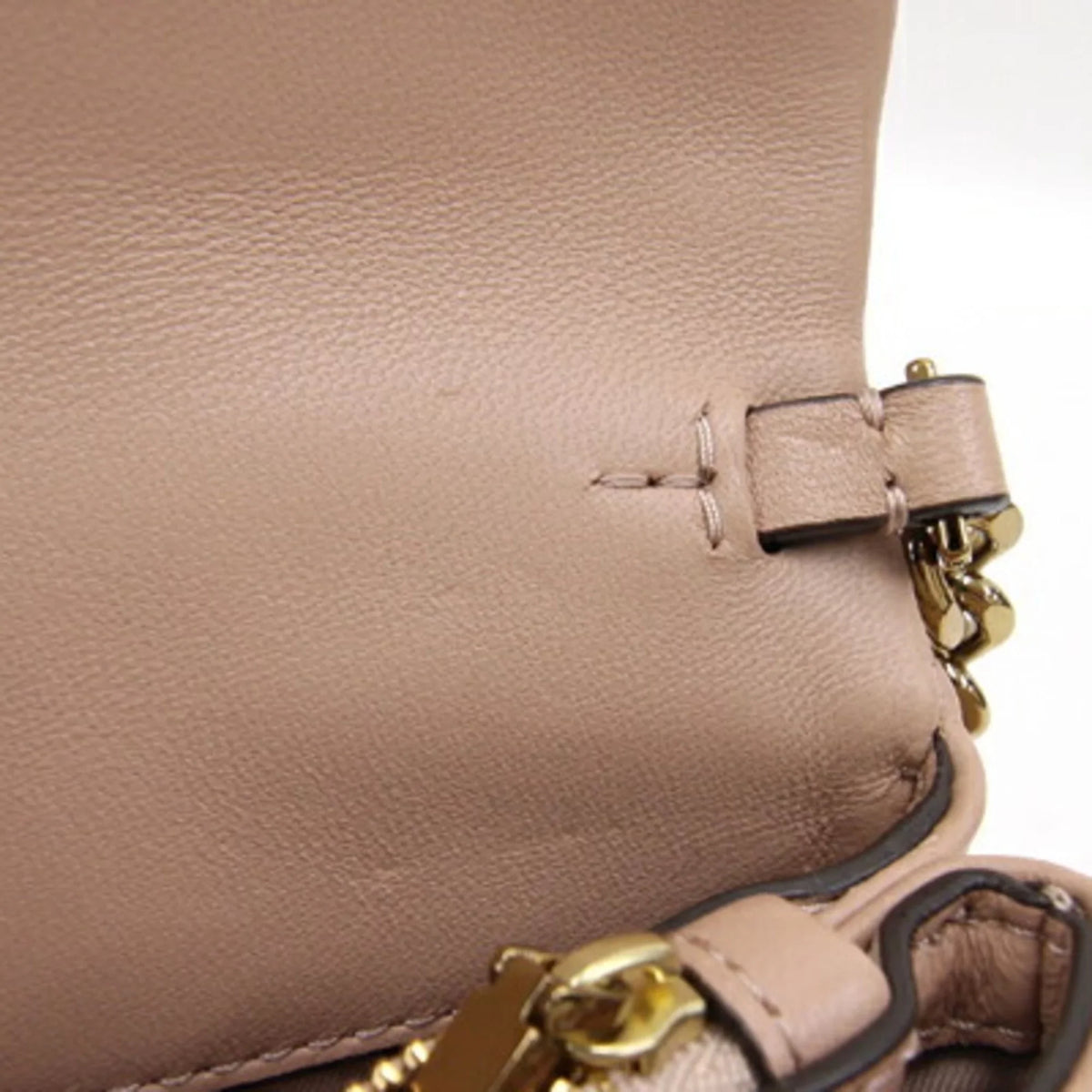 Pre-Owned Tory Burch Shoulder Kira Chevron Chain 64068 Beige Leather Women's   (Good)
