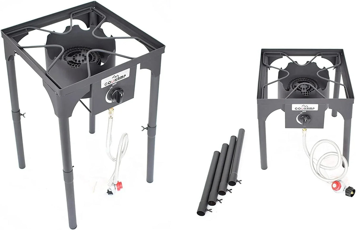 High Pressure Banjo Outdoor Camp Stove with Adjustable Height. 0-20  Adjustable Regulator and Steel Braided Hose (1-Burner)