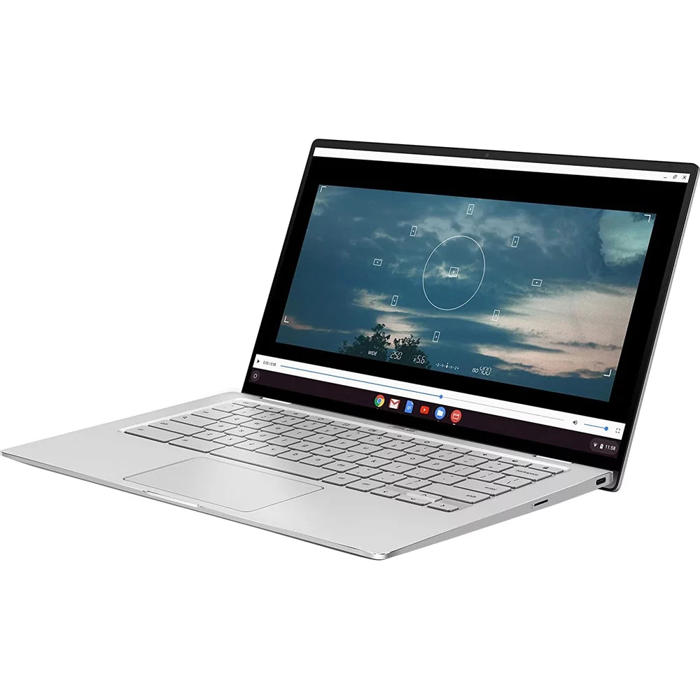 Chromebook Flip C434 2-In-1 Laptop, 14" Full  Touchscreen 4-Way NanoEdge, Intel Core M3-8100Y Processor, 4GB , 64GB eMMC Storage, All-Metal Body, Backlit , Chrome , Silver - (Open Box)
