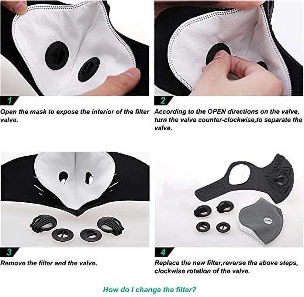 Face Masks -   - 2 Masks with 4 Filters - Ships from