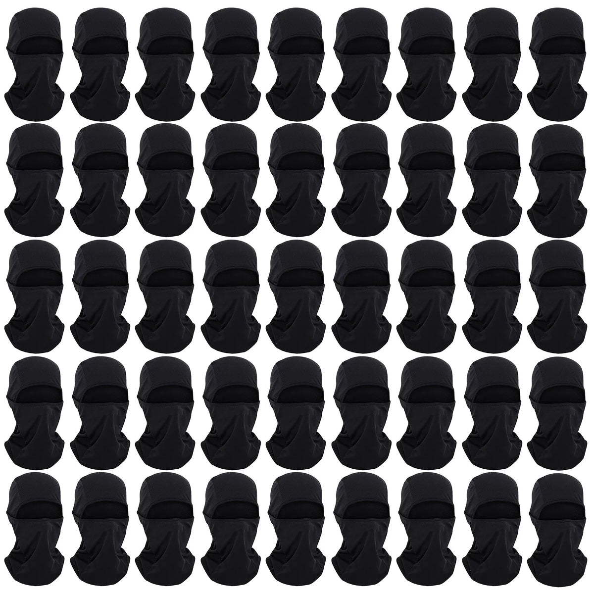 Toptie 45 Pack Black Balaclava Ourdoor  Sun Protection Hood Mesh Cooling Adjustable Balaclava for Men Women-45 Pcs Black