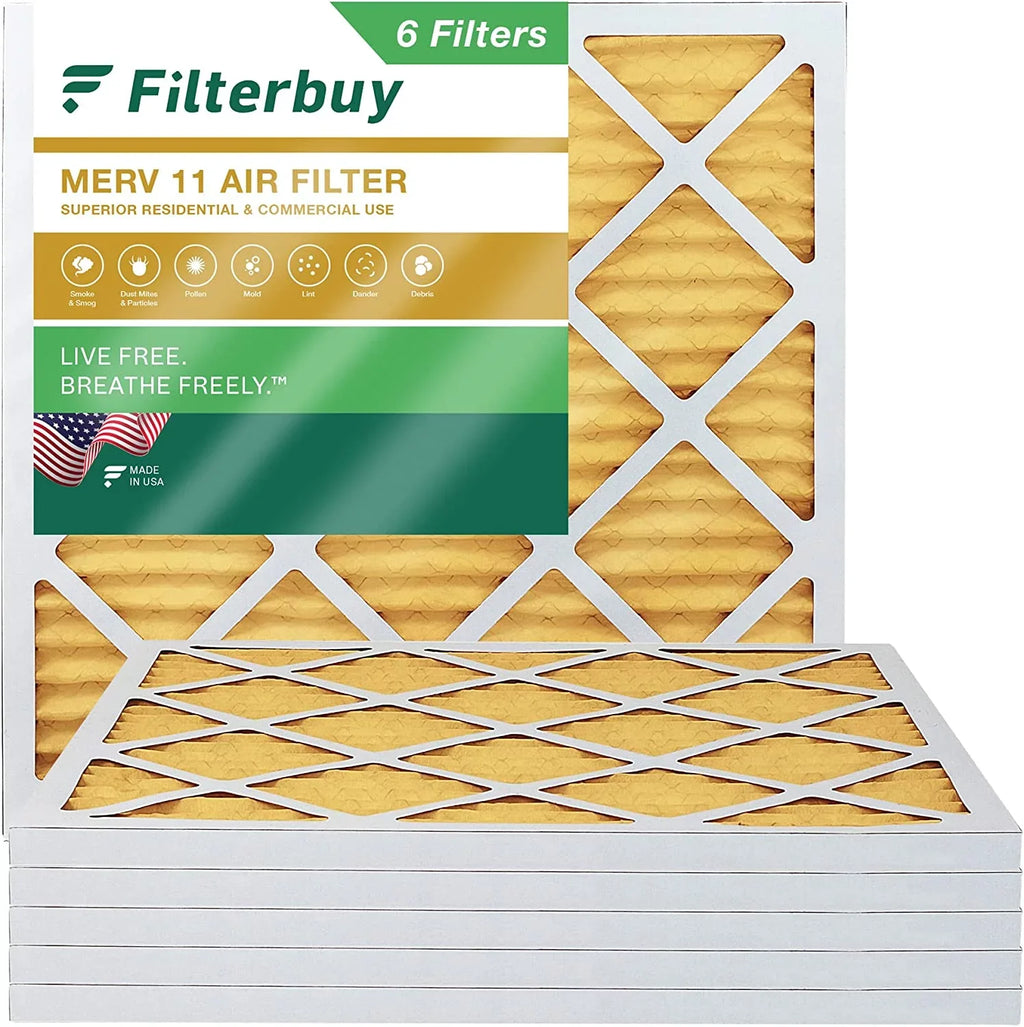 Filterbuy 20x20x1  11 Pleated   Furnace Air Filters (6-Pack)