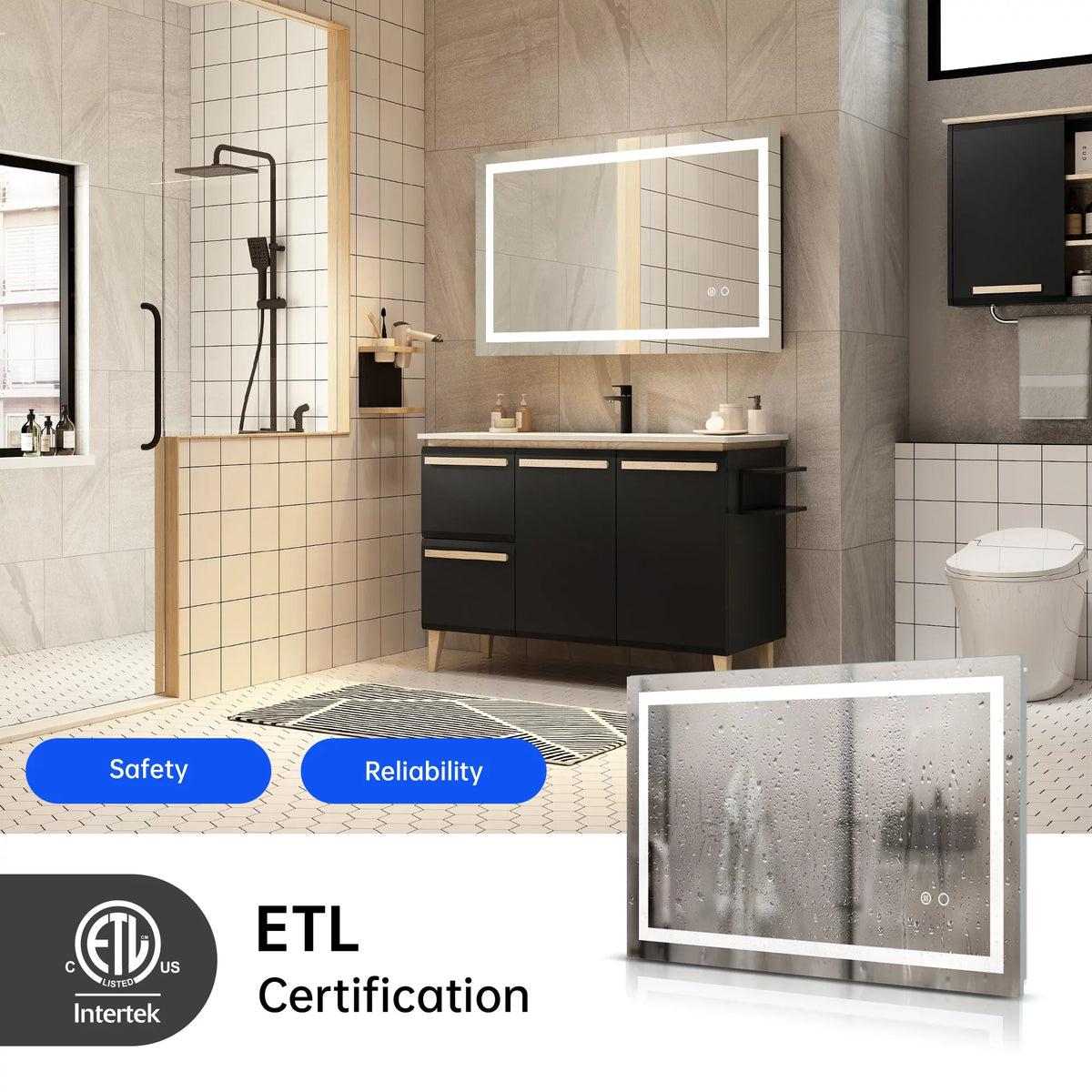 Wall Mounted  Bathroom Mirror - 32*24 inches - Illuminate with Style