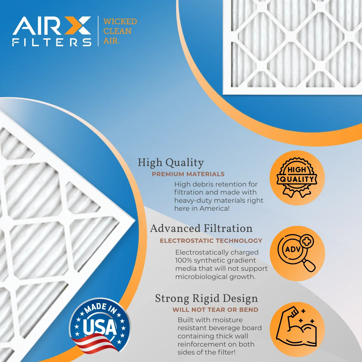 12x12x1 Air Filter  8 Rating, 12 Pack of Furnace Filters Comparable to  700 &  5 - Made in  by     .