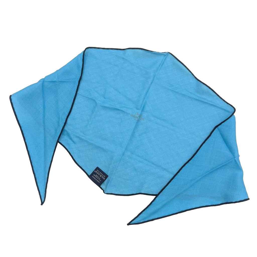 Pre-Owned  Hermes triangle scarf cashmere silk blue ladies (Like New)