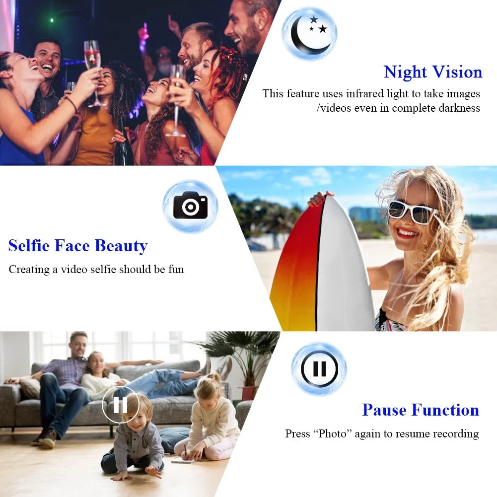 4K Video Camera for Youtube Camcorder 48MP 60FPS WiFi Vlogging 18X Digital Camera  Night Vision
