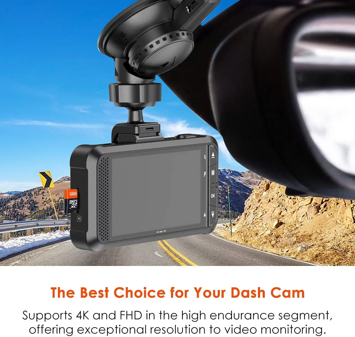 Vantrue 128GB U3 V30 Class 10 MicroSDXC -I 4K  Video Monitoring Memory Card with Adapter for Dash Cams, Body Cams, Action Camera, Other Surveillance & Security Cams