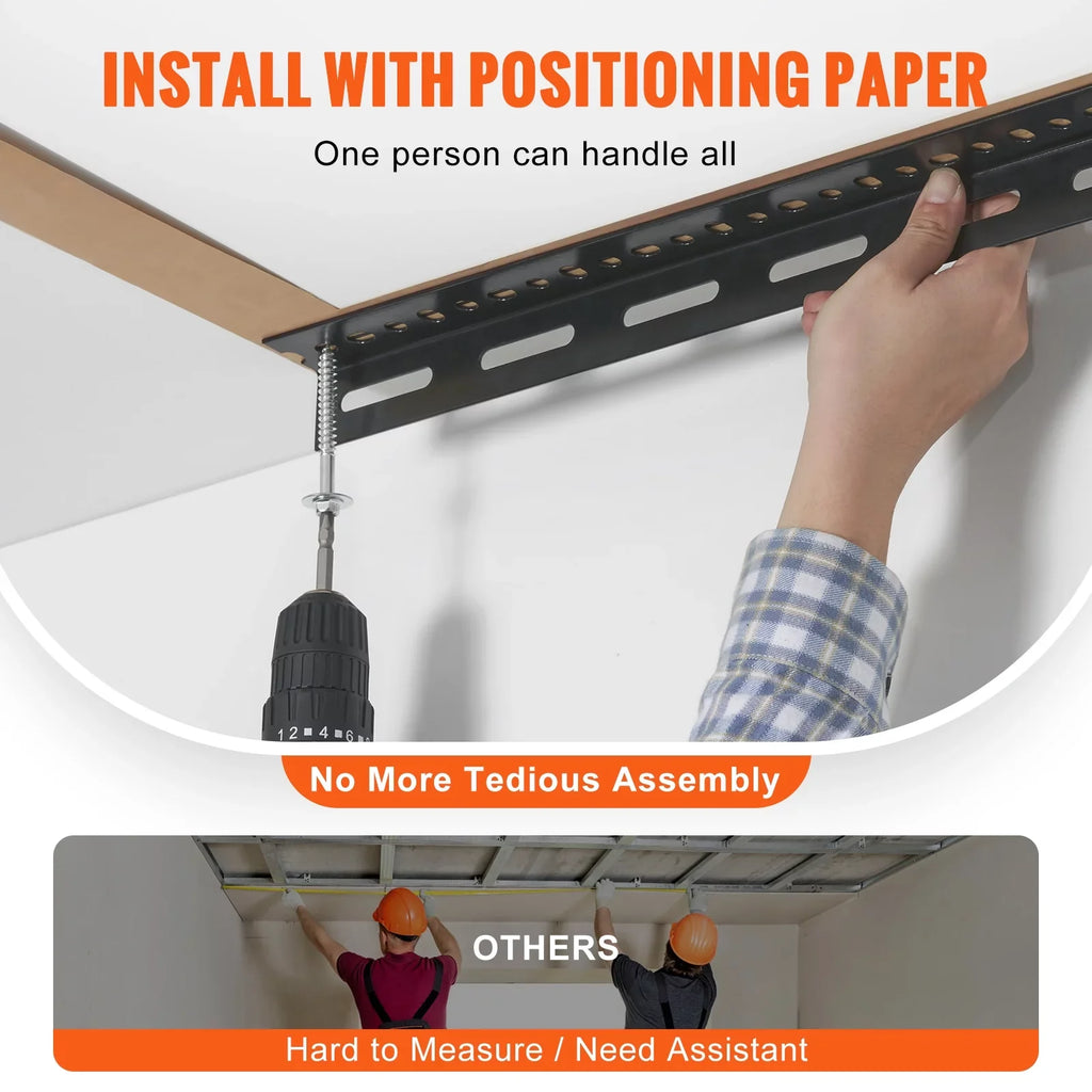 Overhead Adjustable Garage Storage Rack 36x72" Ceiling Rack 550 lbs Black