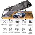Paddsun 4K 12" Dash Cam Mirror  WiFi Voice Control Car Rear View Backup Dual Camera