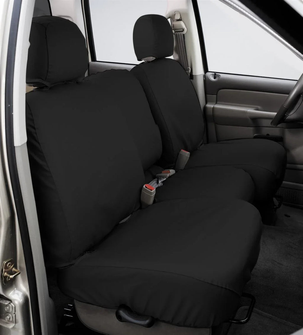 Covercraft Custom-Fit Front Bench SeatSaver Seat Covers - Polycotton Fabric, Charcoal Black Fits select: 2007-2008  F150