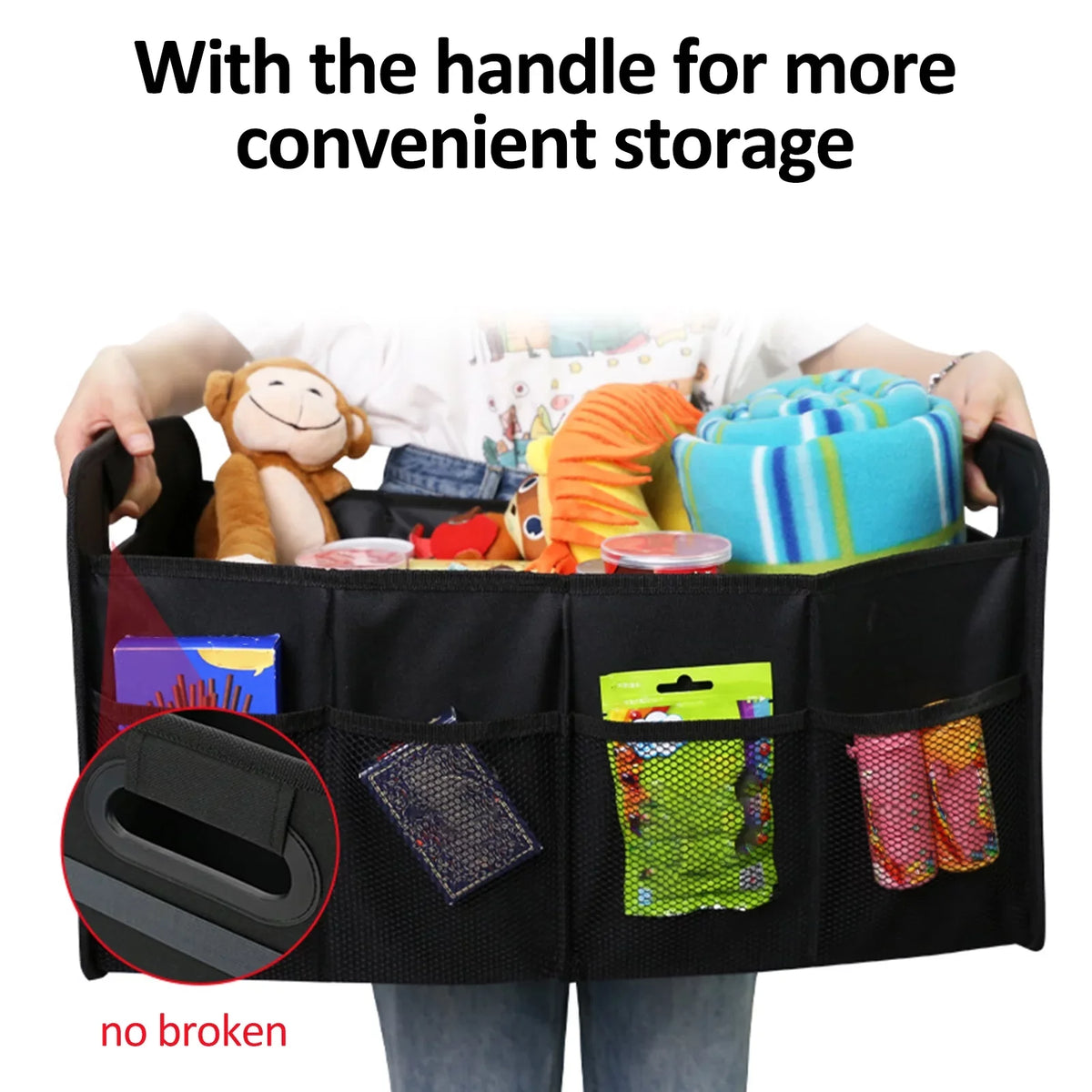 Pinnaco Car Trunk Organizer Oxford Cloth Storage Box 55L - Keep Your Automotive Cargo Organized on the Go!