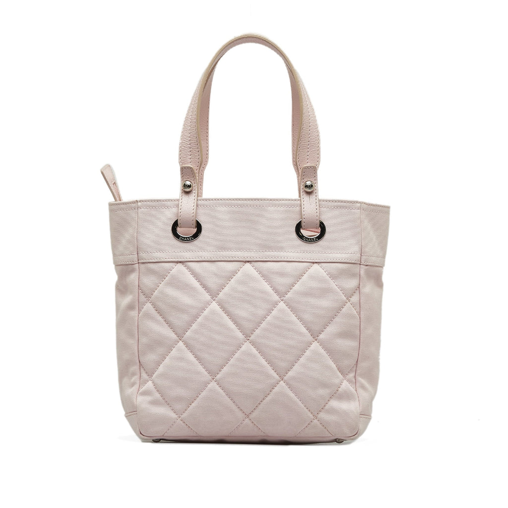 Pre-Owned Authenticated Chanel Small Paris-Biarritz Tote Canvas Fabric Pink Tote Bag Unisex (Good)