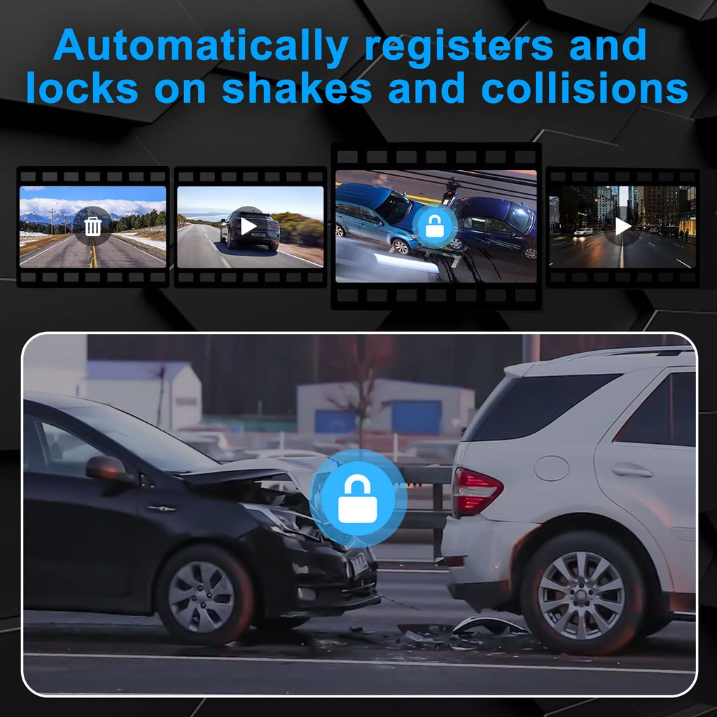 Car Rear View Mirror Camera,  1080P Dash Cam Backup Camera, Dual Driving Recorder with Night Vision, G-Sensor,  Touch Screen